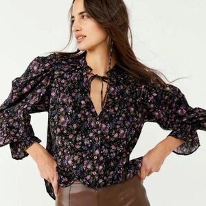 Free People Women's Meant to Be Floral Cotton Blouse Size XS